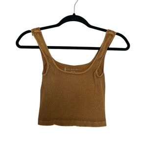 Free People Rust Ribbed Tank Top